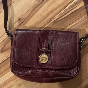 Etienne Aigner Burgundy Leather Crossbody Bag